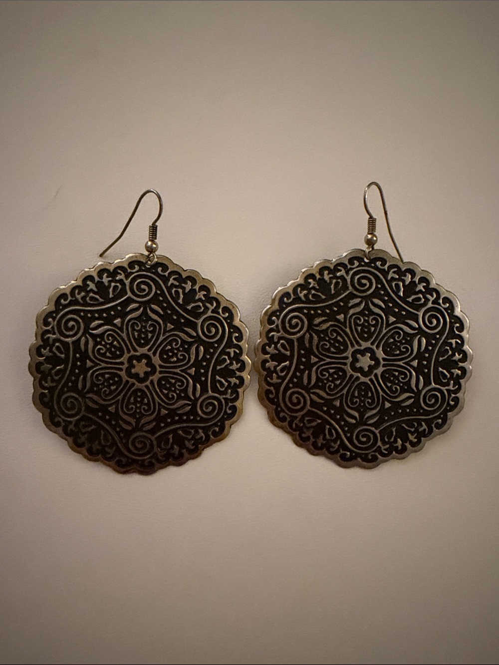 Gold Disc Drop Earrings